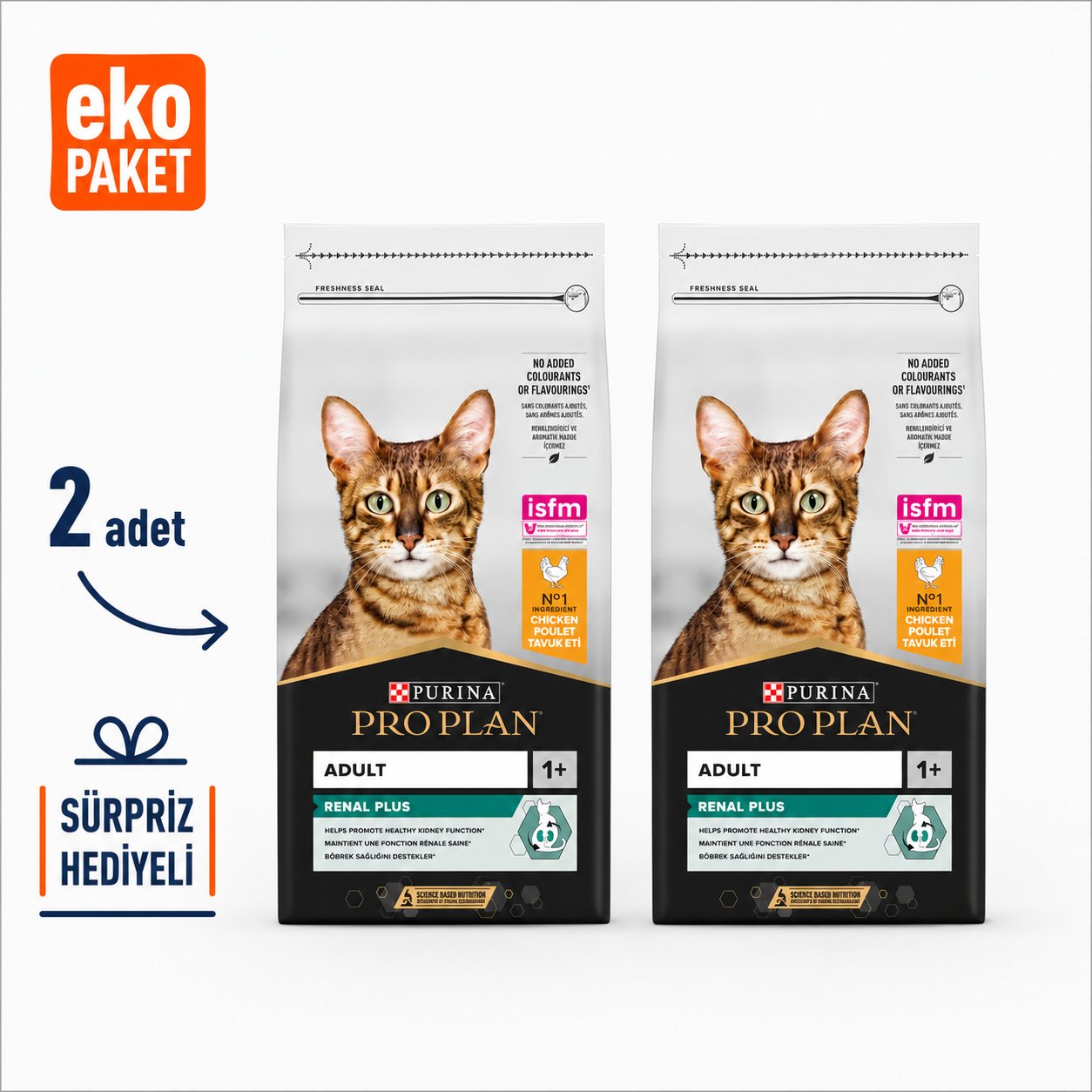 ProPlan Orijinal Tavuklu Yetişkin Kuru Kedi Maması 10 Kg X 2'li Eko Paket
