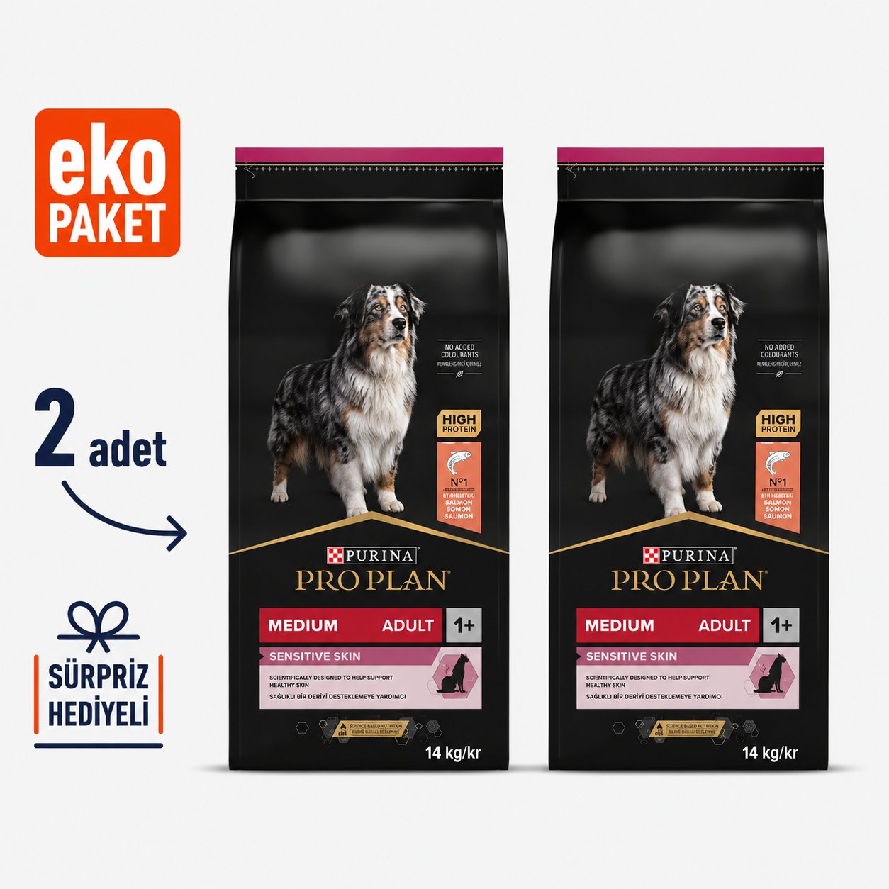 ProPlan Somonlu Hassas Yetişkin Kuru Köpek Maması 14 Kg X 2' li Eko Paket
