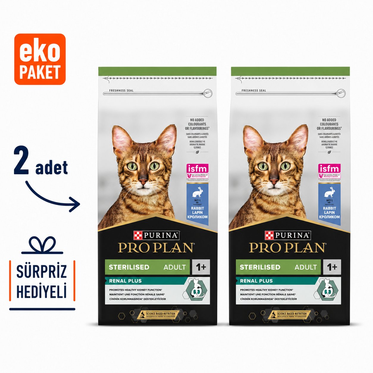 ProPlan Steril Renal Rabbit Tavşanlı Kısır Kedi Maması 10 Kg X2'li Eko Paket