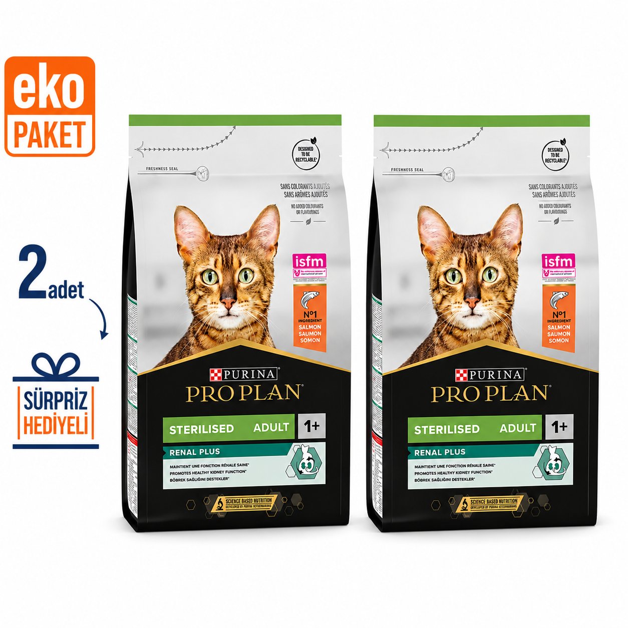 Proplan Sterilised Somonlu Yetişkin Kuru Kedi Maması 3 Kg X 2'li Eko Paket