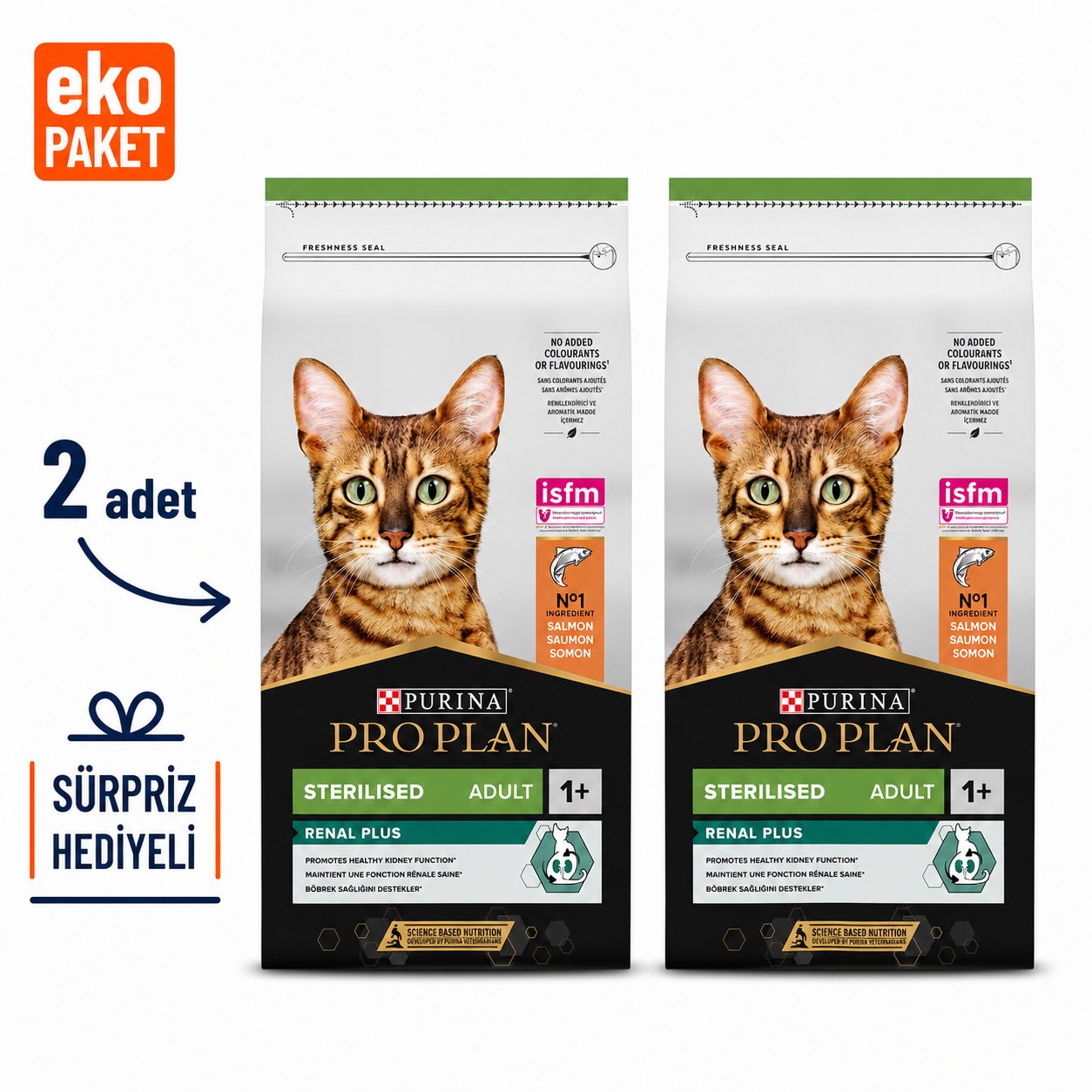 Proplan Sterilised Somonlu Yetişkin Kuru Kedi Maması 10 Kg X 2'li Eko PAket