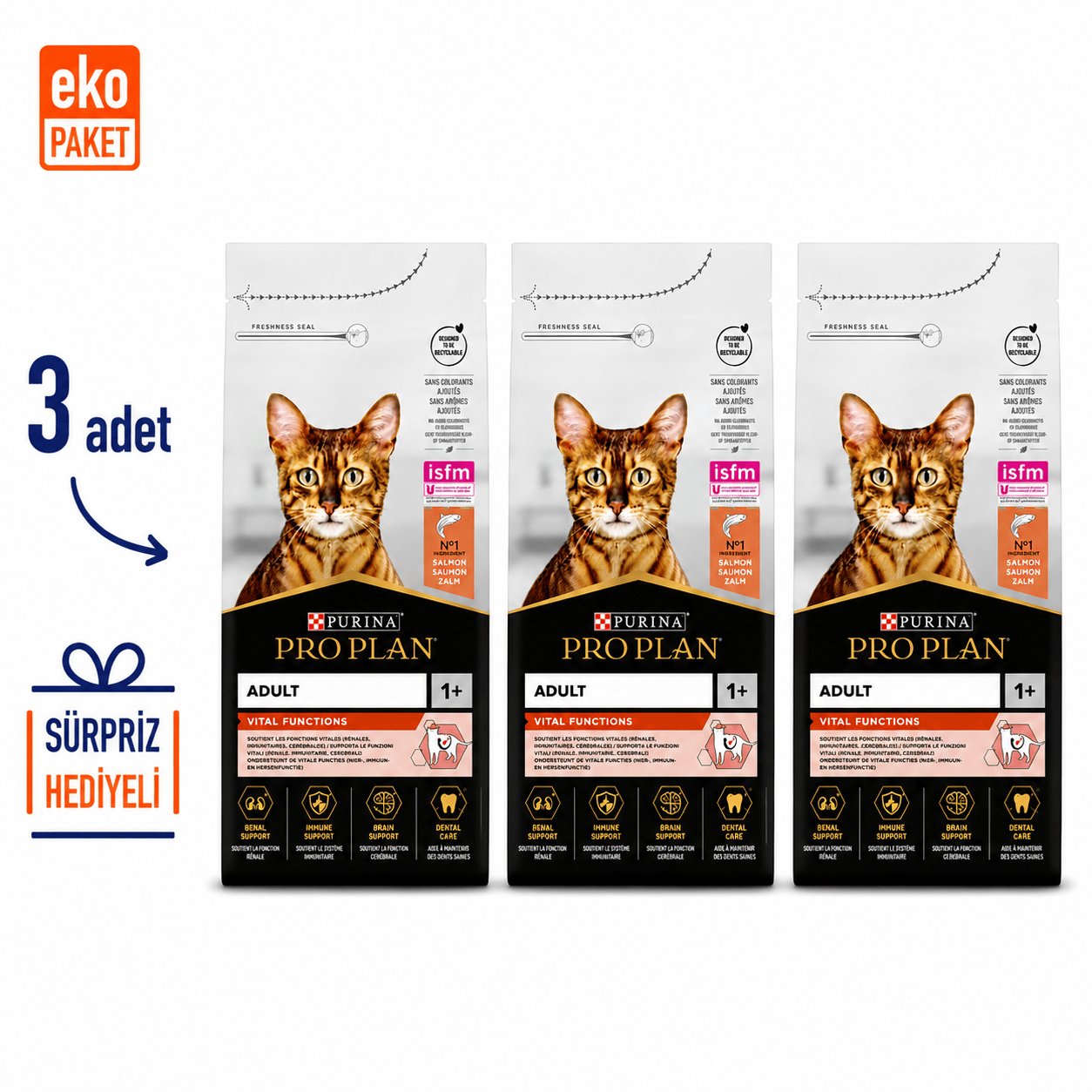 ProplanProPlan Vital Functions Somonlu Yetişkin Kedi Maması 1.5 Kg