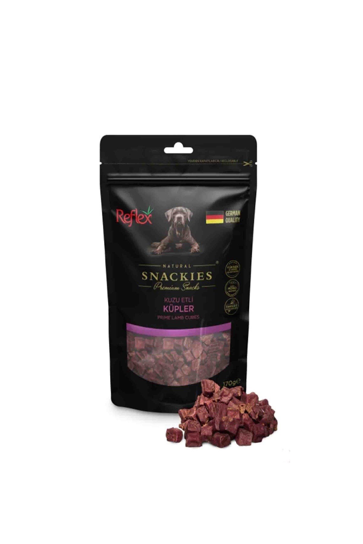 Reflex Snackies Natural Kuzu Etli Küp Tahılsız Köpek Ödül Maması 170gr
