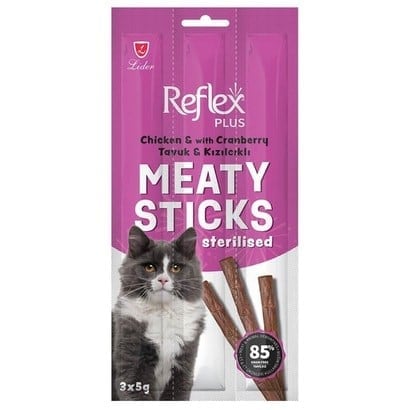 Reflex Tavuk Ve Kızılcıklı Kısırlaştırılmış Kedi Ödül Çubuğu 5 Gr 3 Adet