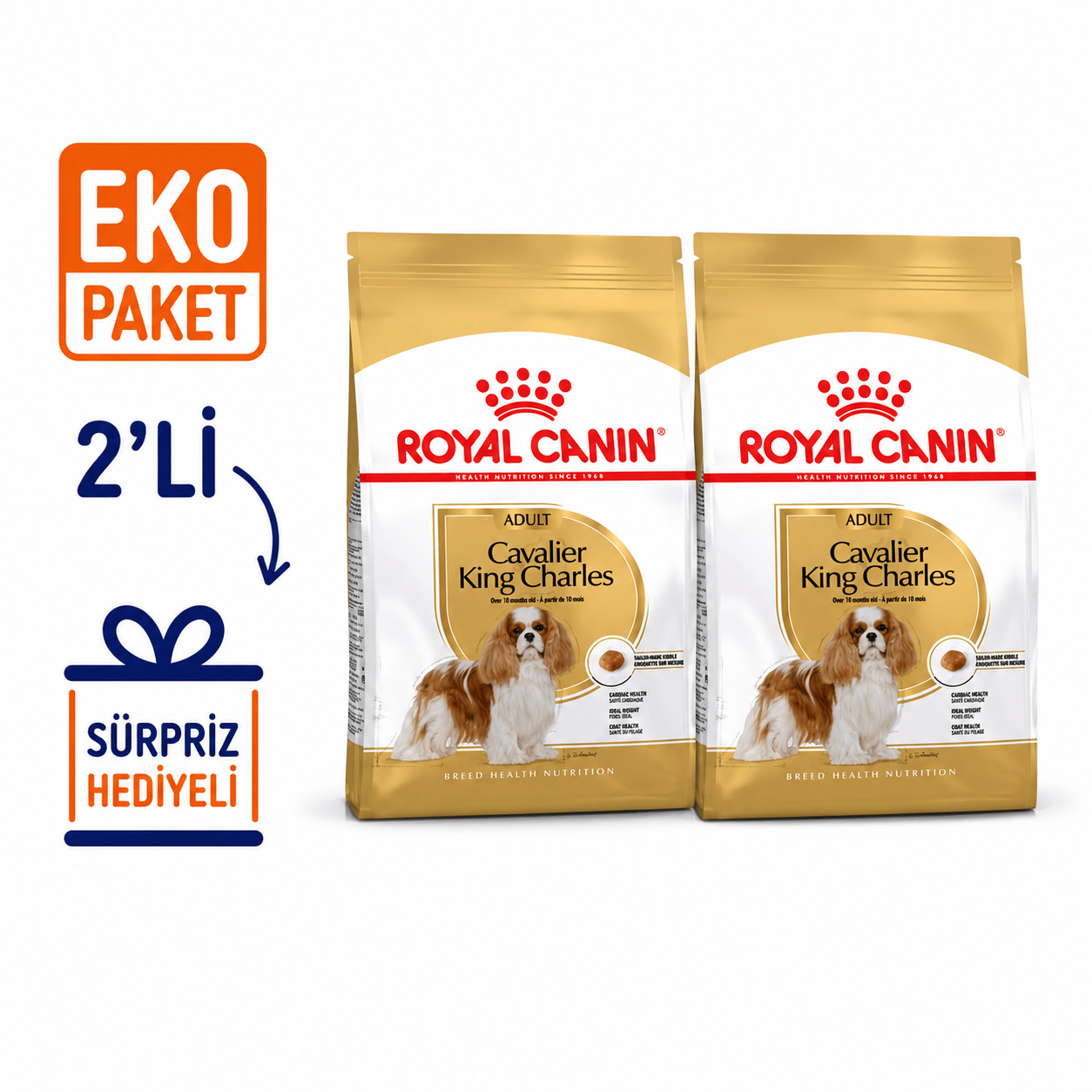 Royal Canin Cavalier King Charles 27 Yetişkin Köpek Maması 1,5 Kg X 2'li Eko Paket 
