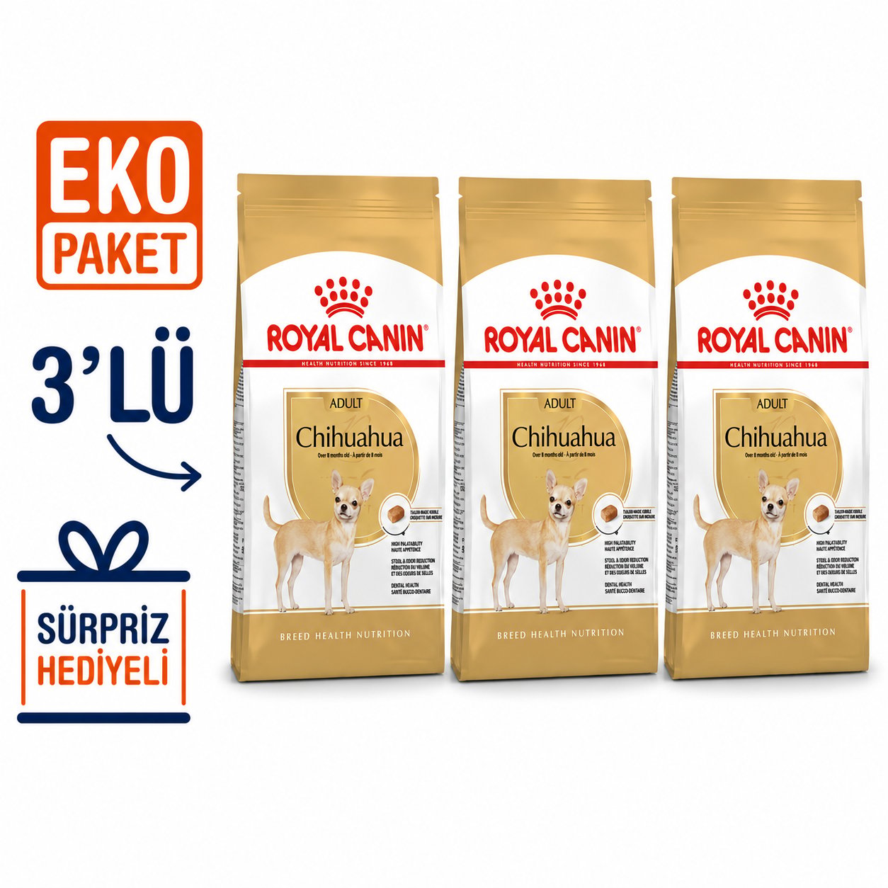 Royal Canin Chihuahua Yetişkin Köpek Maması 1,5Kg X 3'lü Eko Paket 