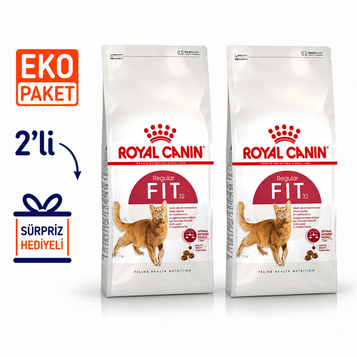 Royal Canin Fit 32 Kuru Kedi Maması 10 Kg X 2'li Eko Paket