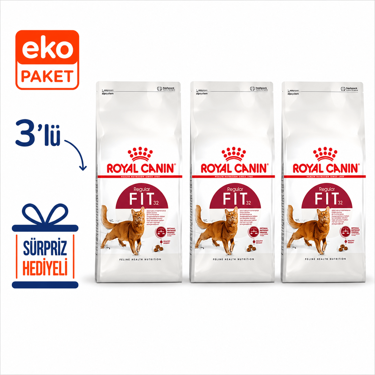 Royal Canin Fit 32 Kuru Kedi Maması 2 Kg X 3'lü Eko Paket 