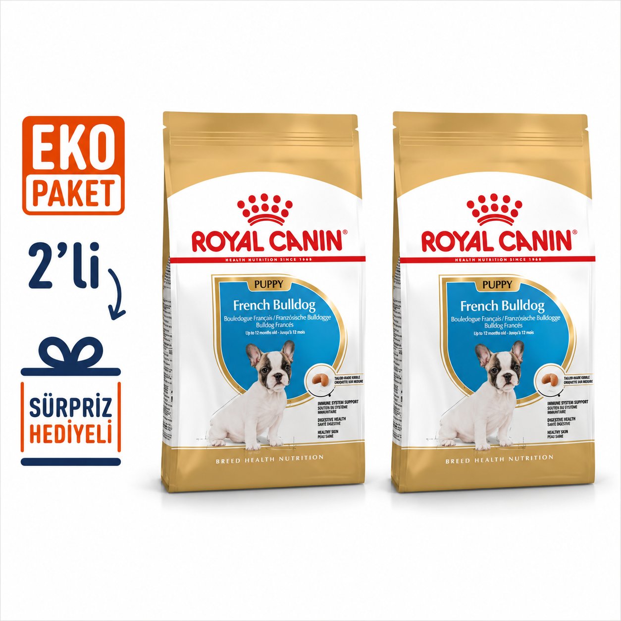 Royal Canin French Bulldog Junior Yavru Köpek Maması 3 Kg X 2'li Eko Paket 
