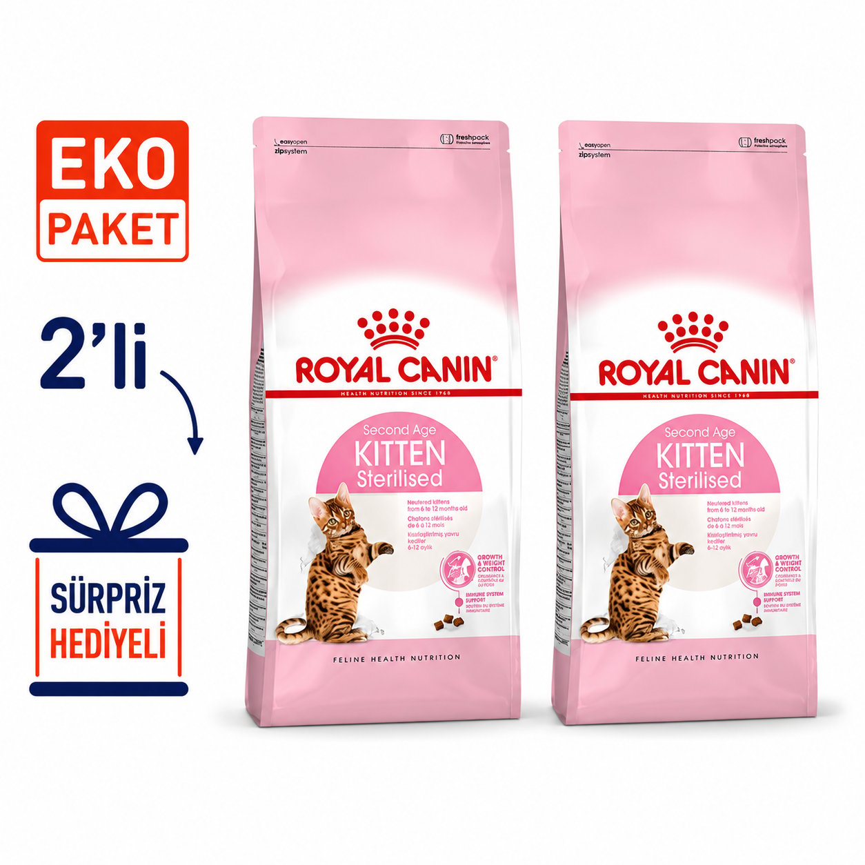 Royal Canin Kitten Sterilised Kısır Yavru Maması 2 Kg X 2'li Eko Paket 