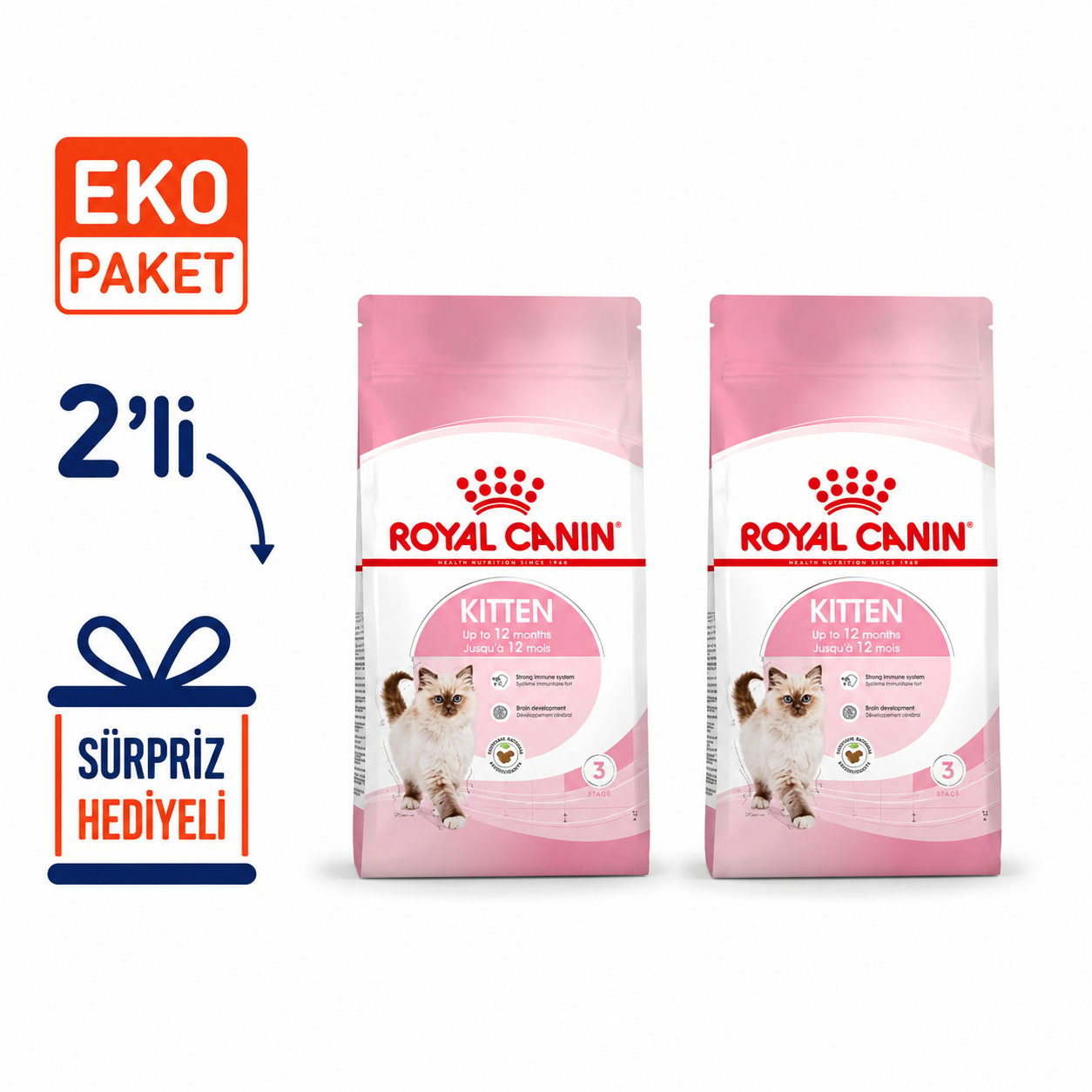 Royal Canin Kitten Yavru Kuru Kedi Maması 2 Kg X 2'li Eko Paket 