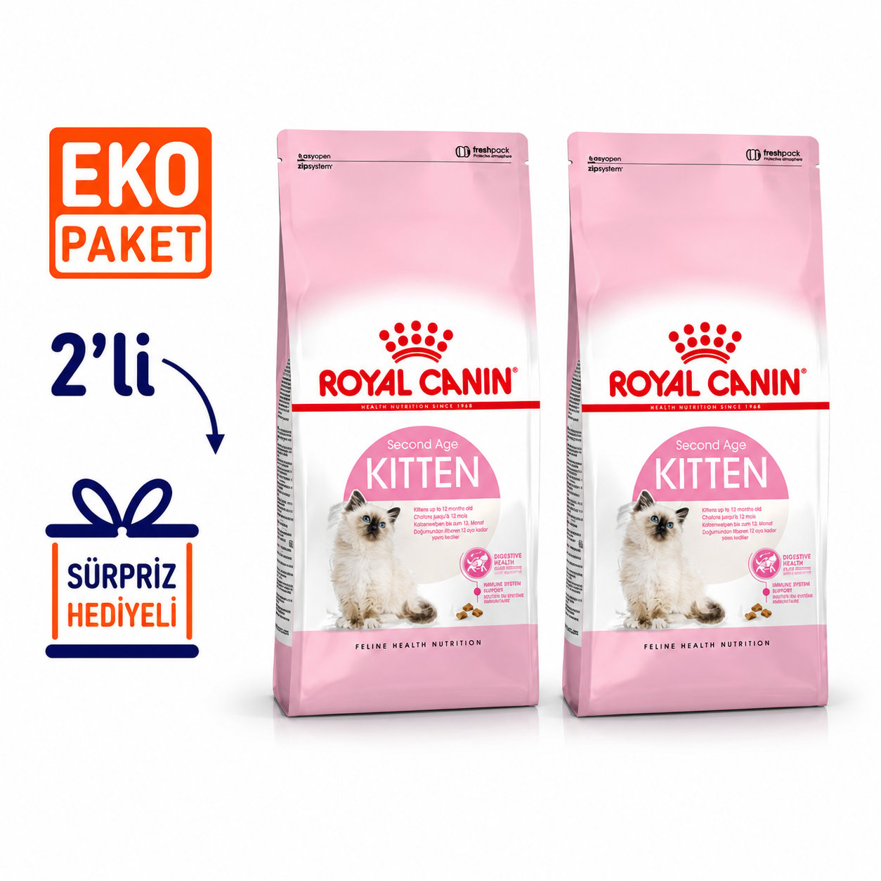 Royal Canin Kitten Yavru Kuru Kedi Maması 4 Kg X 2'li Eko Paket 