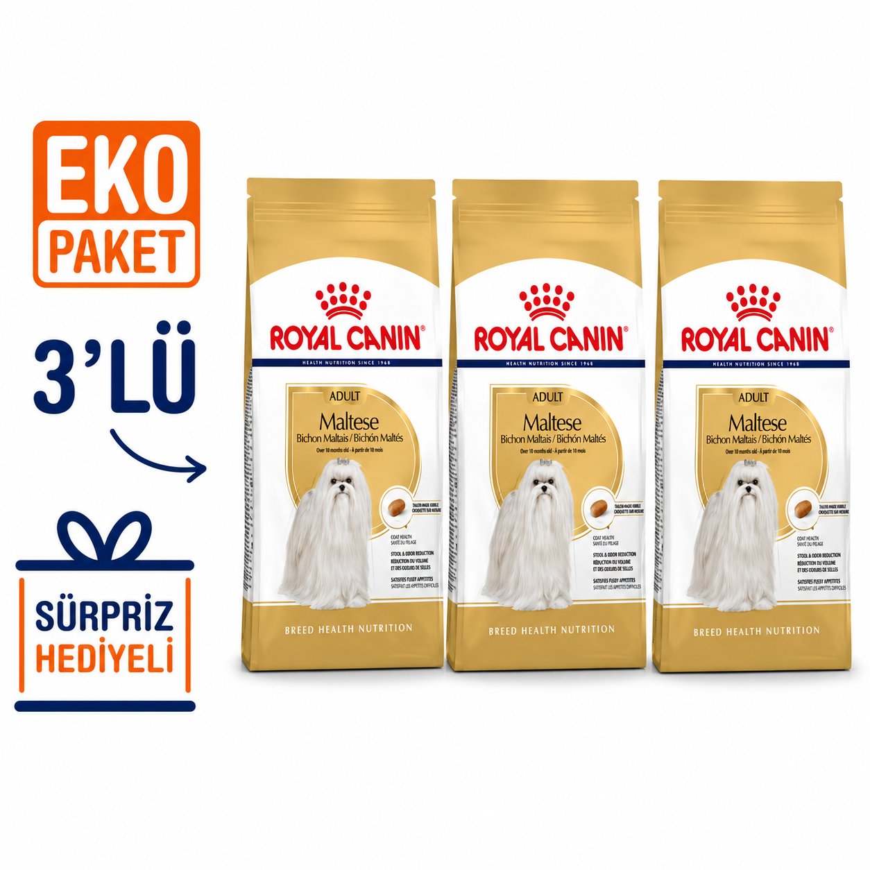 Royal Canin Maltese Bichon Maltais Yetişkin Köpek Maması 1.5 Kg X 3'lü Eko Paket 