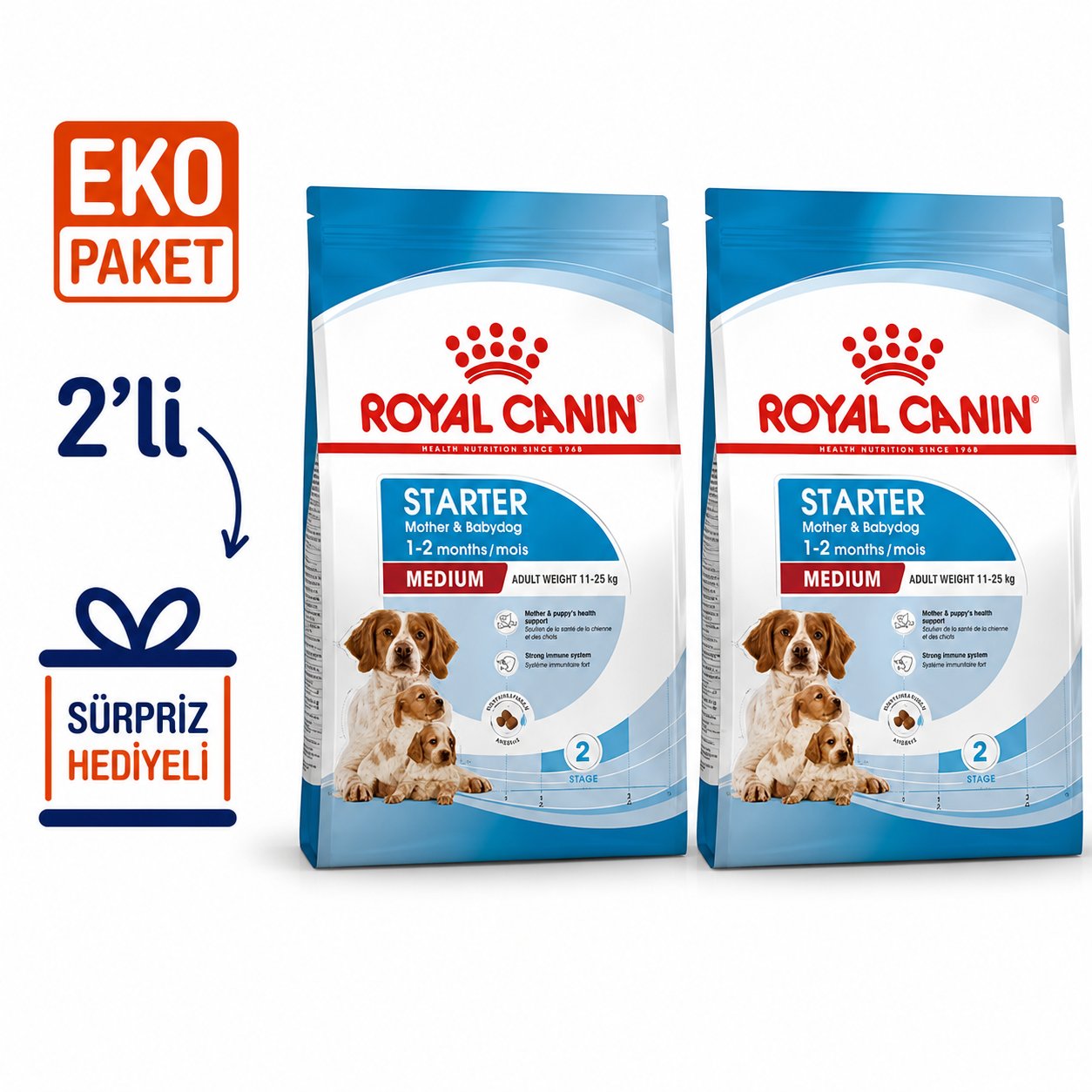 Royal Canin Medium Starter Yavru Kuru Köpek Maması 4 Kg X 2'li Eko Paket 