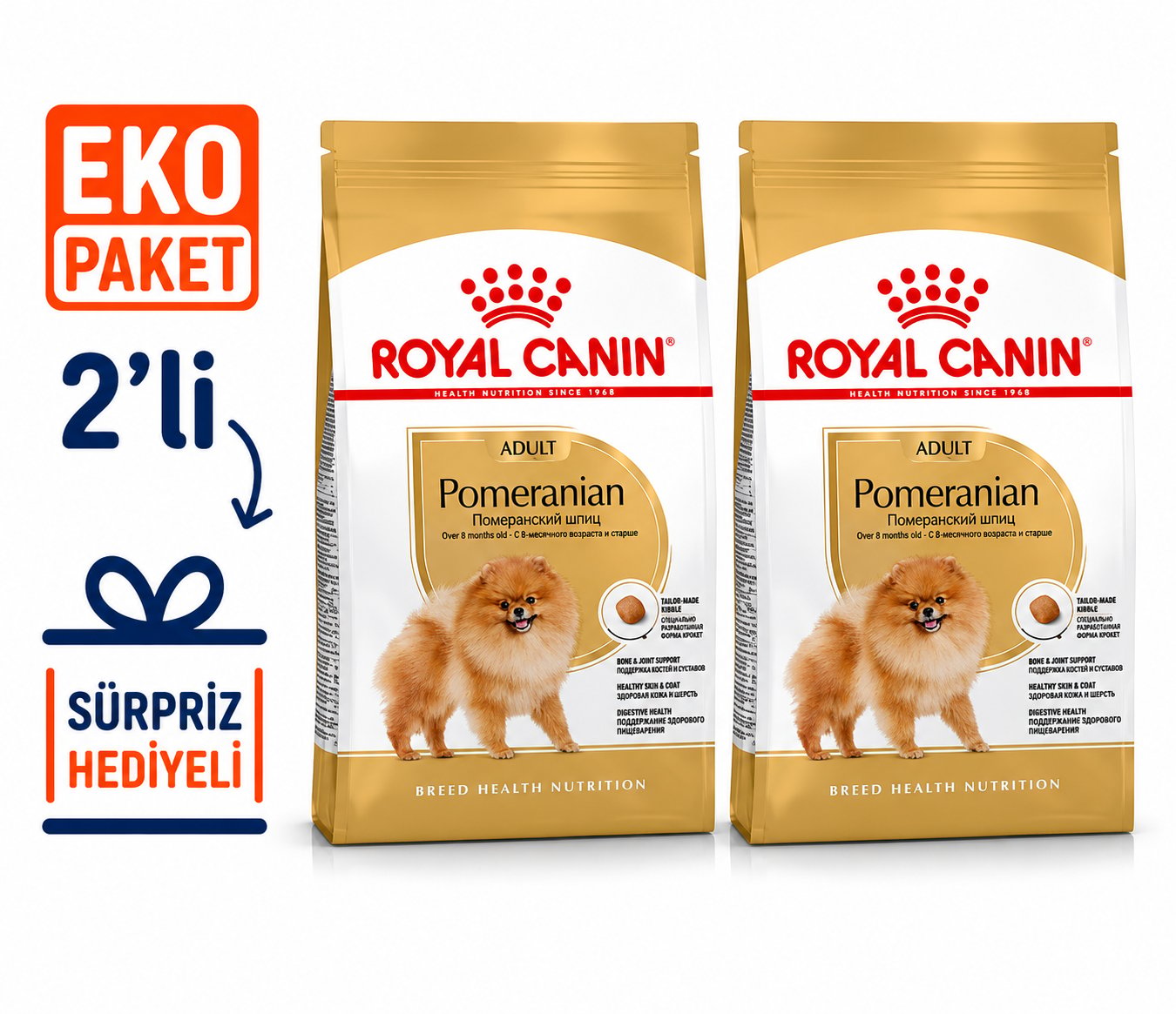 Royal Canin Pomeranian Adult Yetişkin Köpek Maması 3 Kg X 2'li Eko Paket 