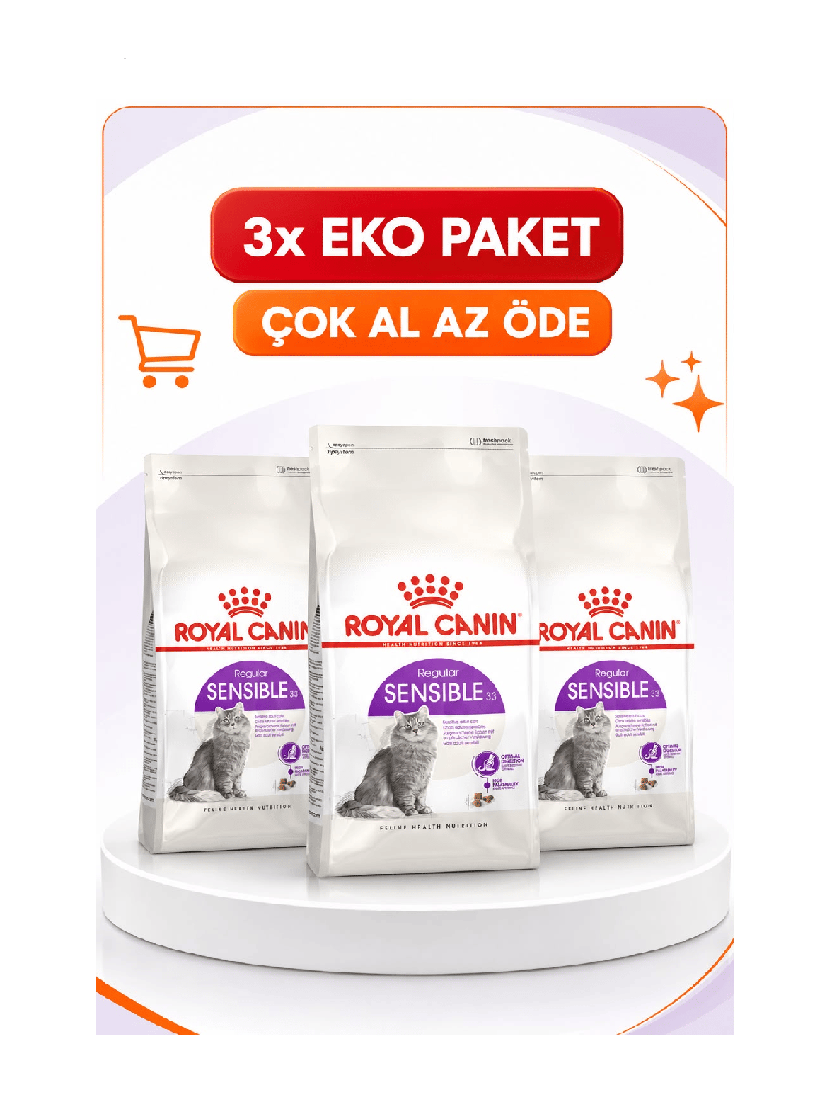 Royal Canin Sensible 33 Kuru Kedi Maması 4 Kg X 3'lü Eko Paket 