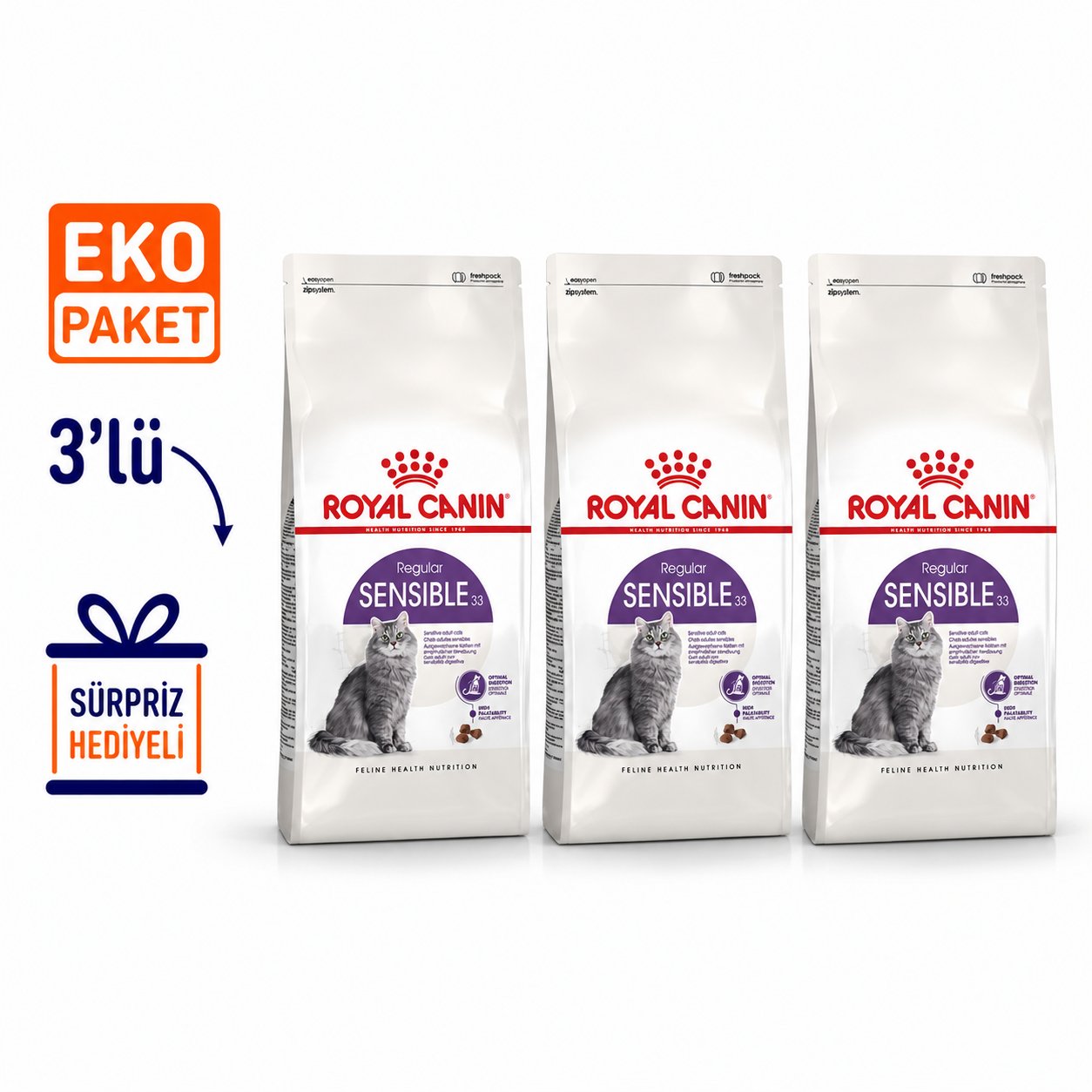 Royal Canin Sensible 33 Kuru Kedi Maması 4 Kg X 3'lü Eko Paket 