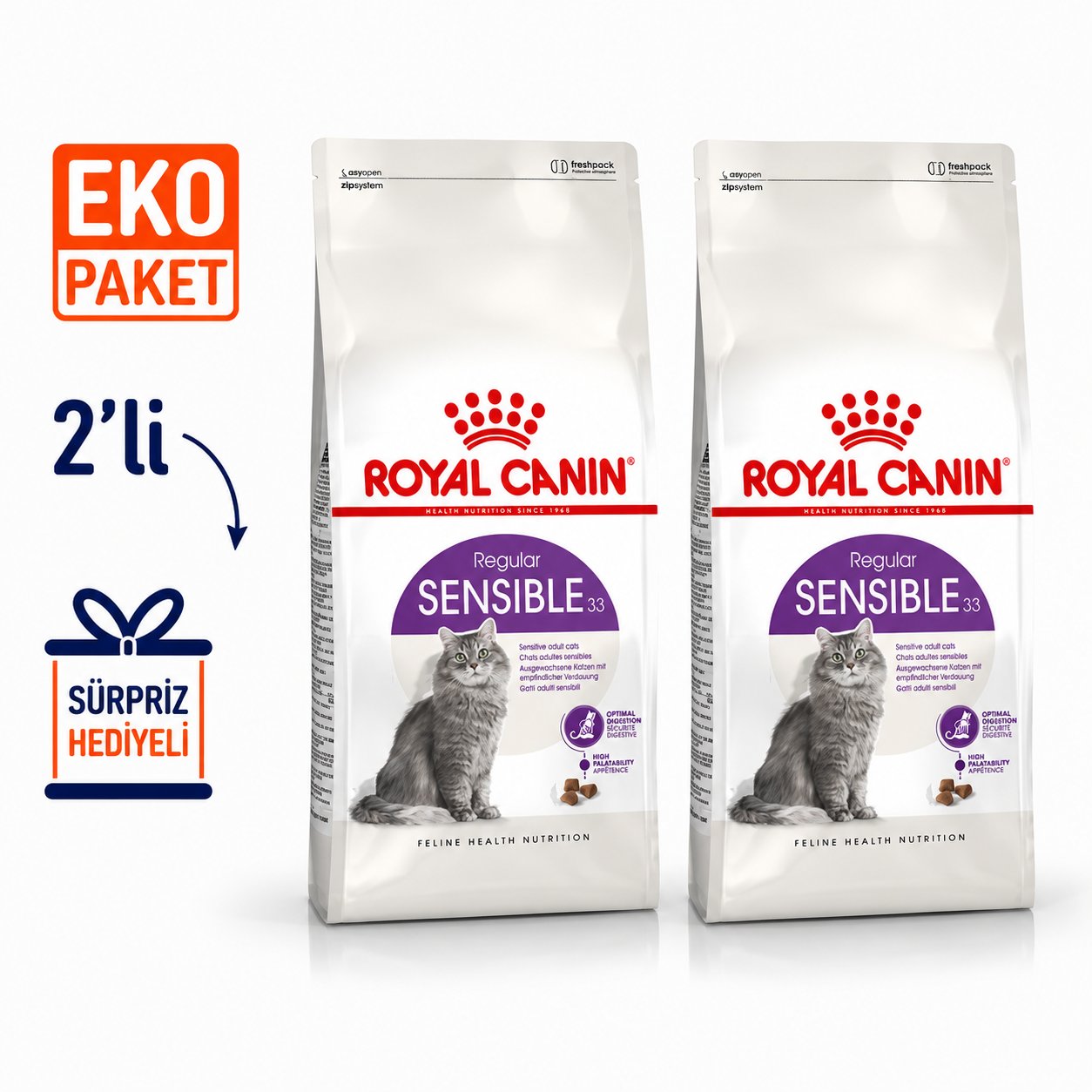 Royal Canin Sensible Kuru Kedi Maması 10 Kg X 2'li Eko Paket 