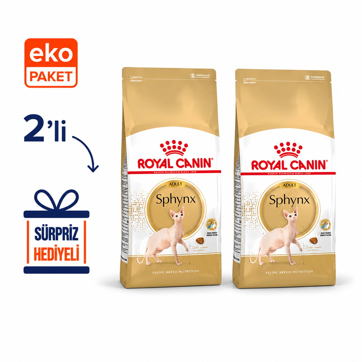 Royal Canin Sphynx Kedi Maması 2 Kg X 2 'li Eko Paket