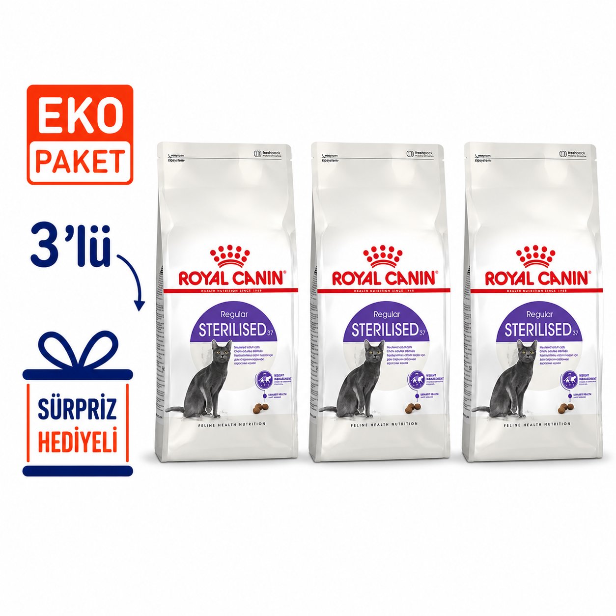 Royal Canin Sterilised 37 Kısırlaştırılmış Kedi Maması 2 Kg X 3'lü Eko Paket 