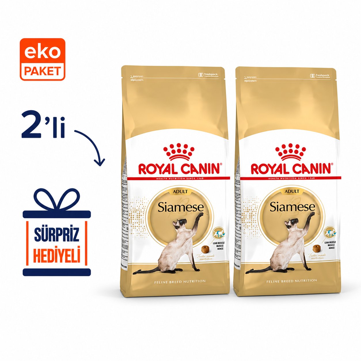 Royal Canine Siamese 38 Kuru Kedi Maması 2 Kg X 2'li Eko Paket 