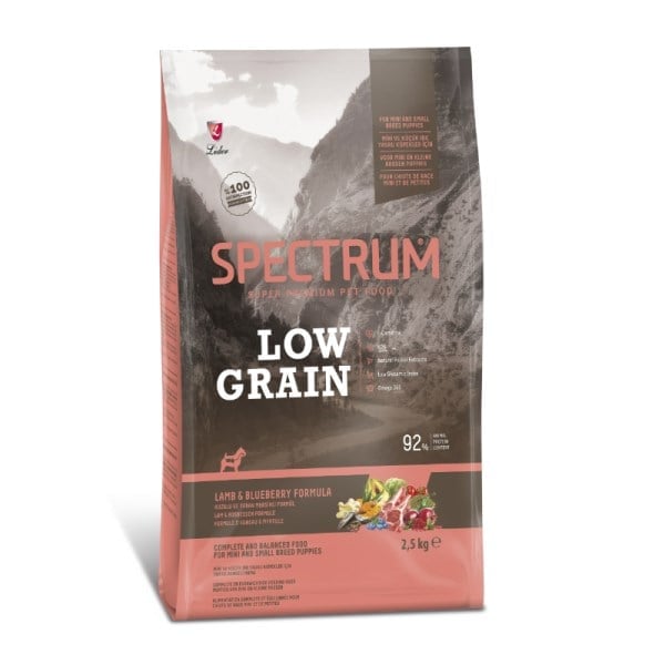 Spectrum Kuzu Etli ve Yaban Mersinli Mini ve Küçük Irk Düşük Tahıllı Yavru Köpek Maması 2,5kg