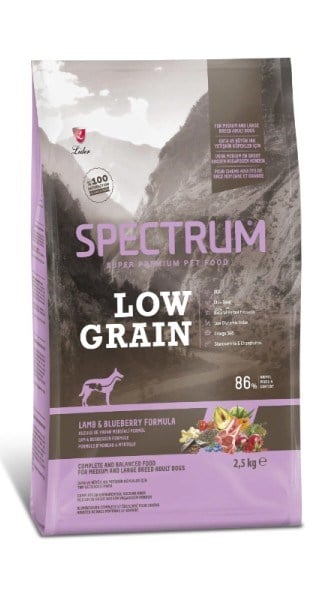 Spectrum Kuzu Etli ve Yaban Mersinli Orta ve Büyük Irk Düşük Tahıllı Yetişkin Köpek Maması 2,5kg