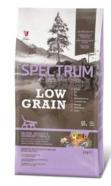 Spectrum Somonlu Hamsili ve Kızılcıklı Düşük Tahıllı Kısırlaştırılmış Kedi Maması 2kg