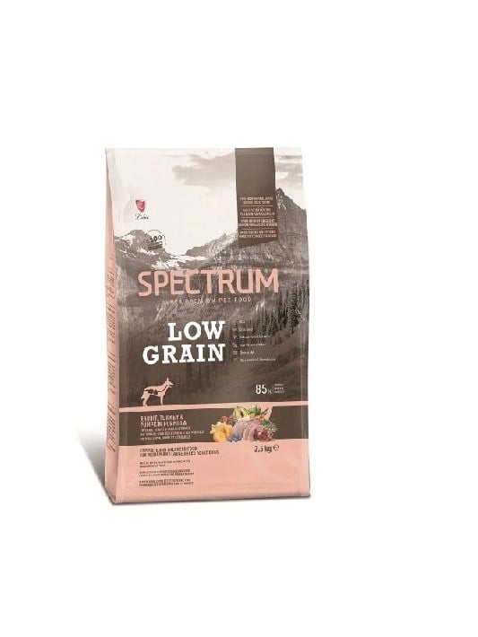 Spectrum Tavşanlı Hindili ve Bal Kabaklı Orta ve Büyük Irk Düşük Tahıllı Yetişkin Köpek Maması 2,5kg