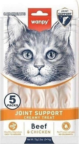 Wanpy Bone Support Sığır Eti&Tavuklu Kedi Ödülü 5x14gr