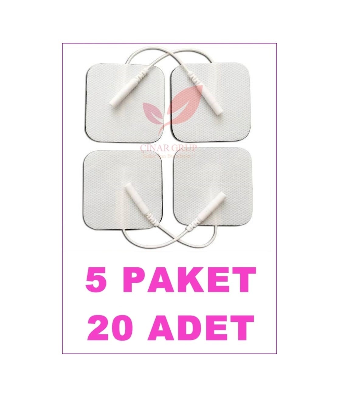 Kablolu/Soketli Tens Pedi. Elektrodu 5Cm X 5Cm 5 Paket 20 Adet