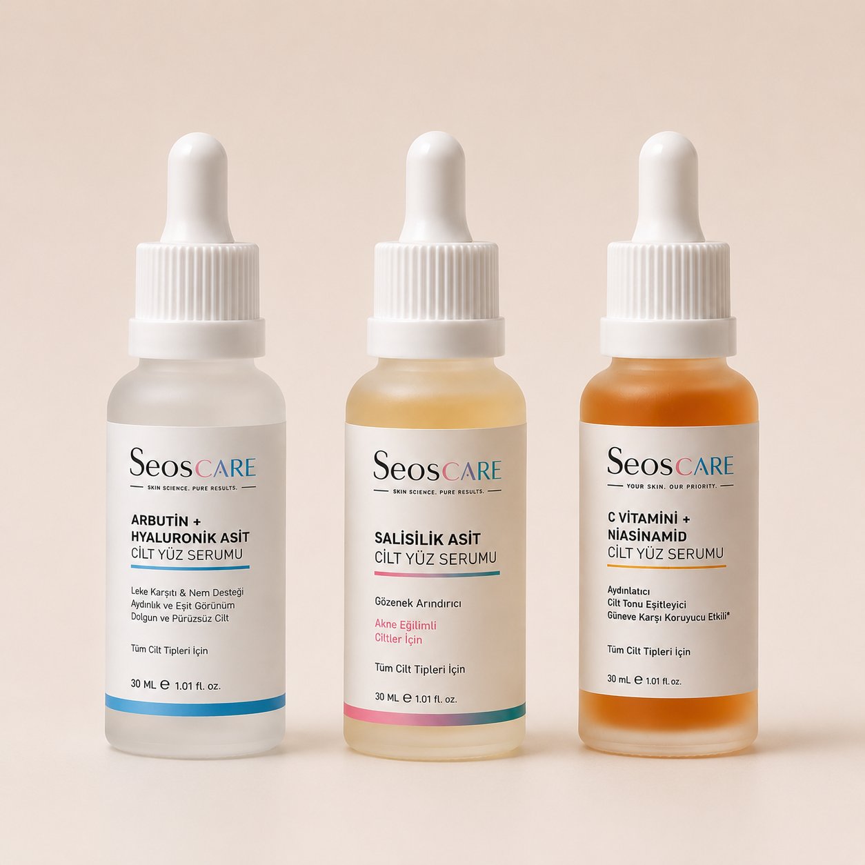 3'lü Cilt Bakım Serum Seti 30 ml 
