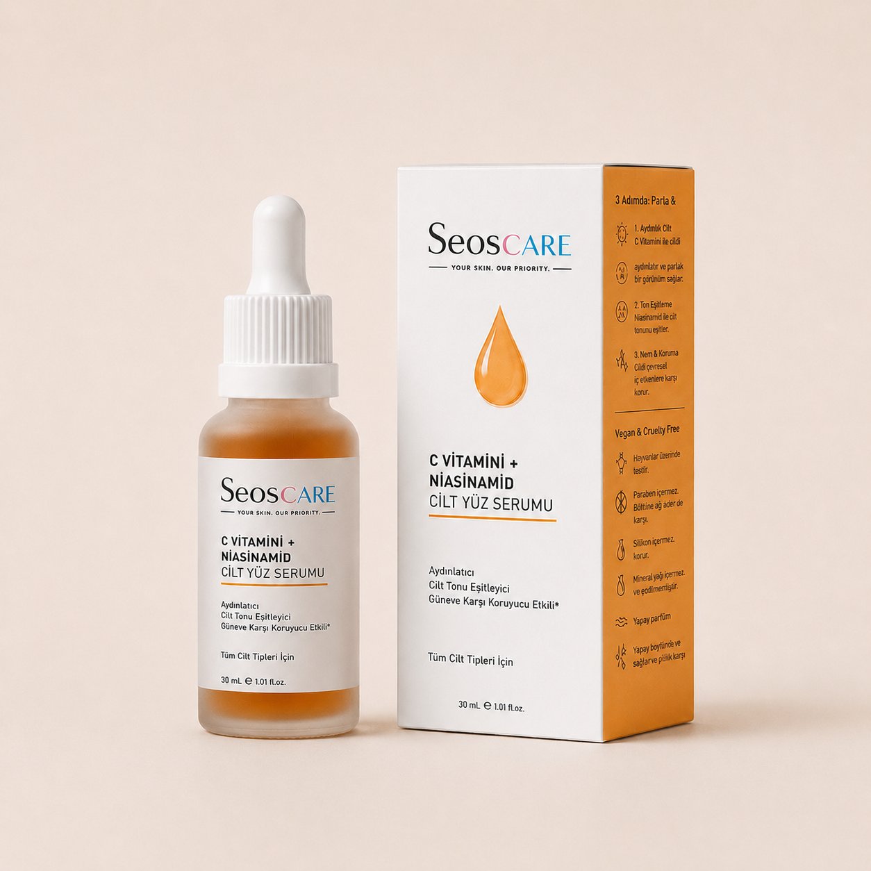 C Vitamini & Niasinamide Cilt Yüz Serumu 30 Ml