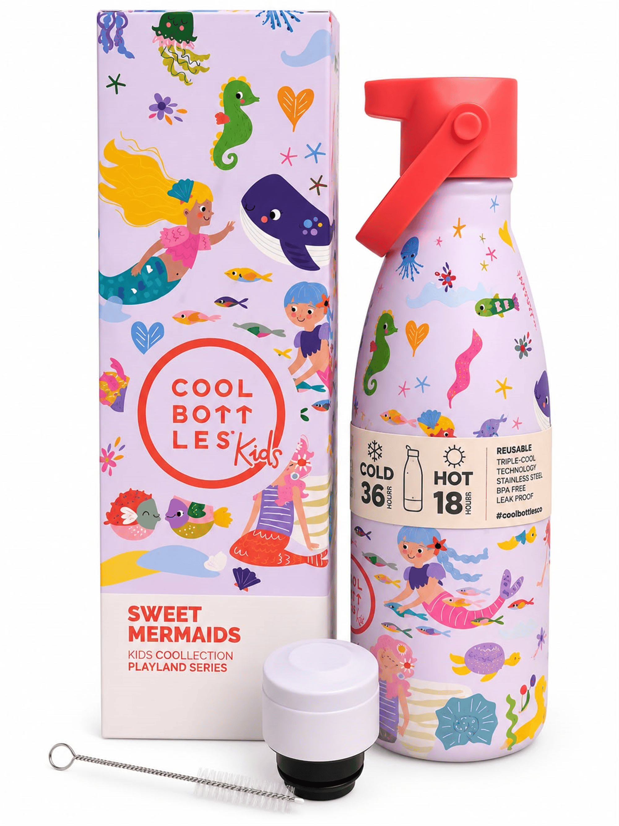 Coll Bottles 350 ML Paslanmaz Çelik Pipetli Termos Suluk Sweet Mermaids