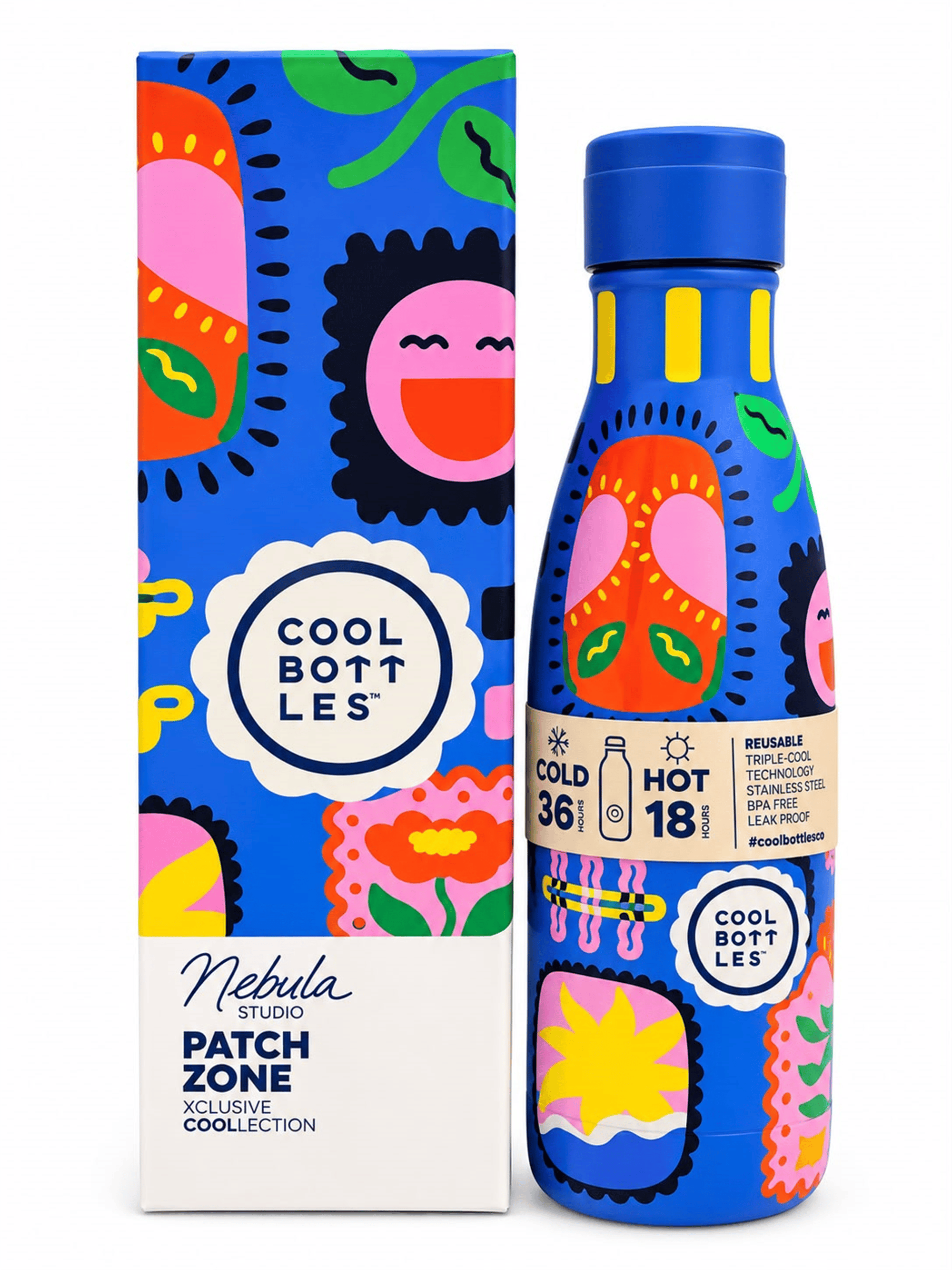 Coll Bottles 500 ML Paslanmaz Çelik Termos Suluk Patch Zone Desenli