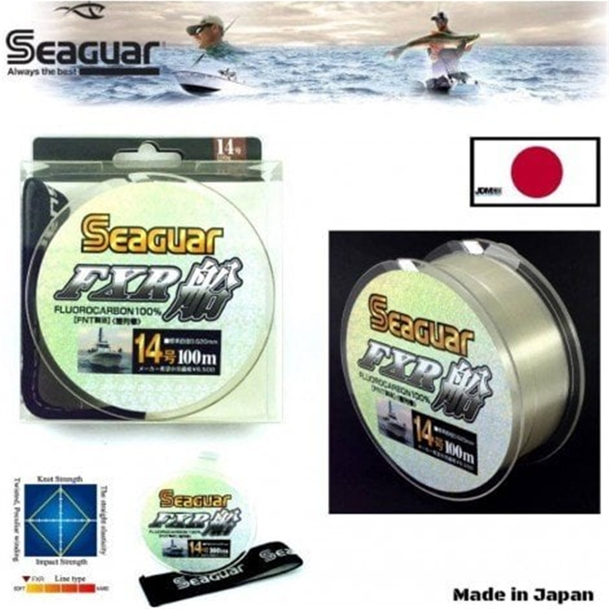 FXR Fluorocarbon 63lb 28.6kg 0.57mm 50m Misina