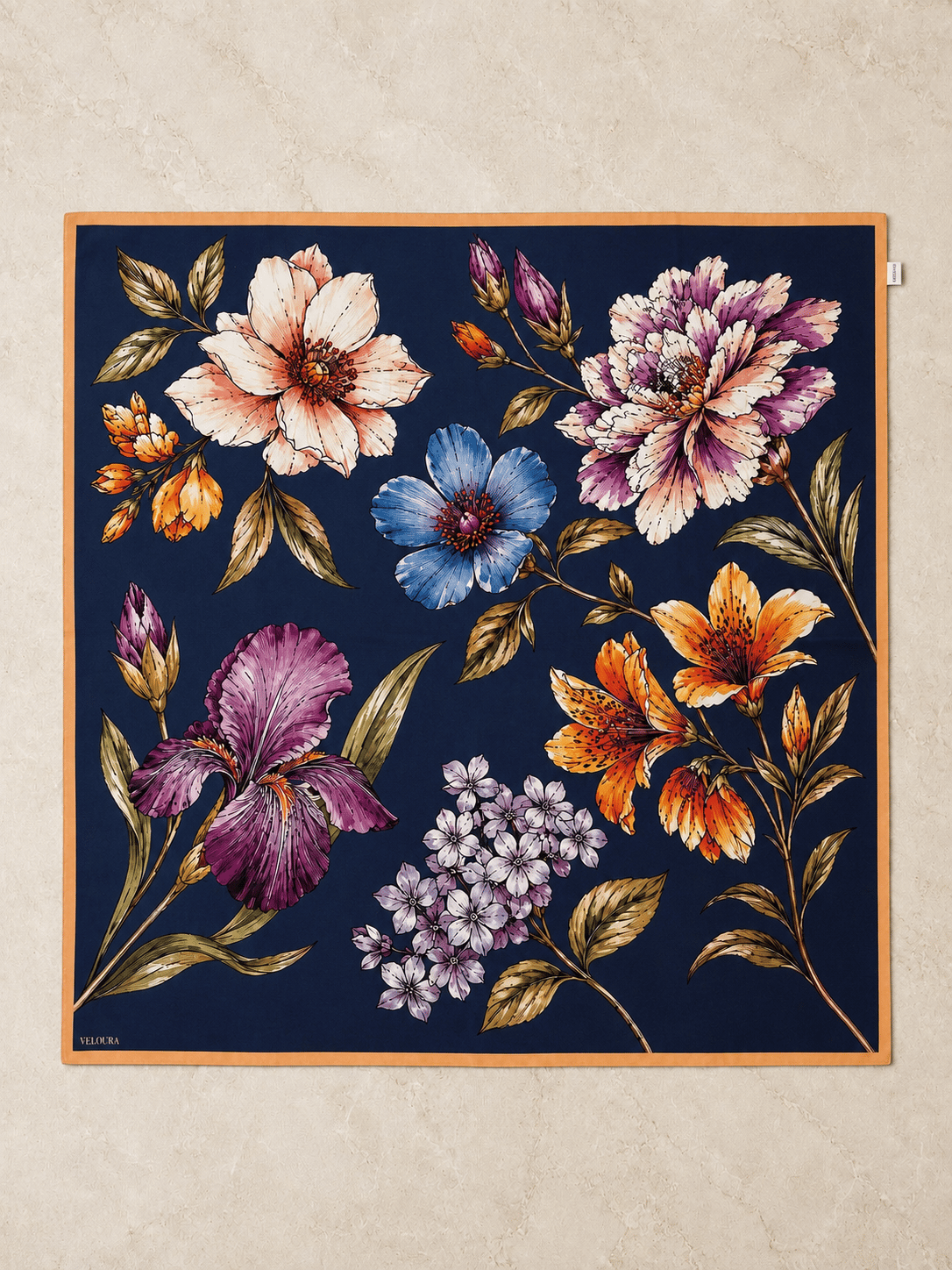 FIORENZA LACİVERT %100 TWILL İPEK EŞARP
