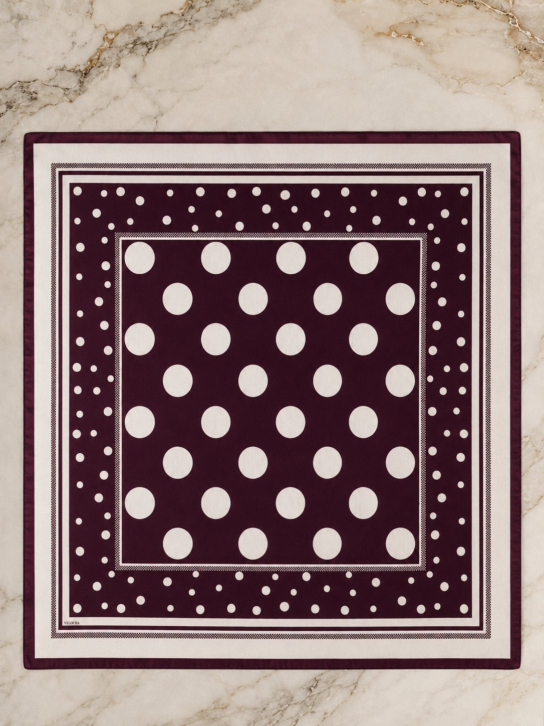 PUANTİYE BORDO  %100 İPEK FULAR