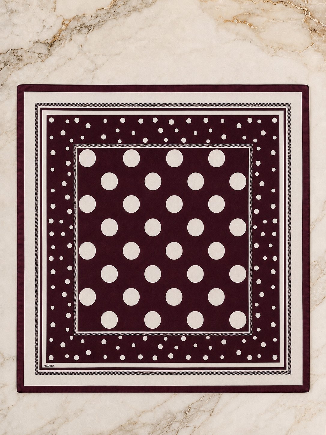 PUANTİYE BORDO  %100 İPEK FULAR
