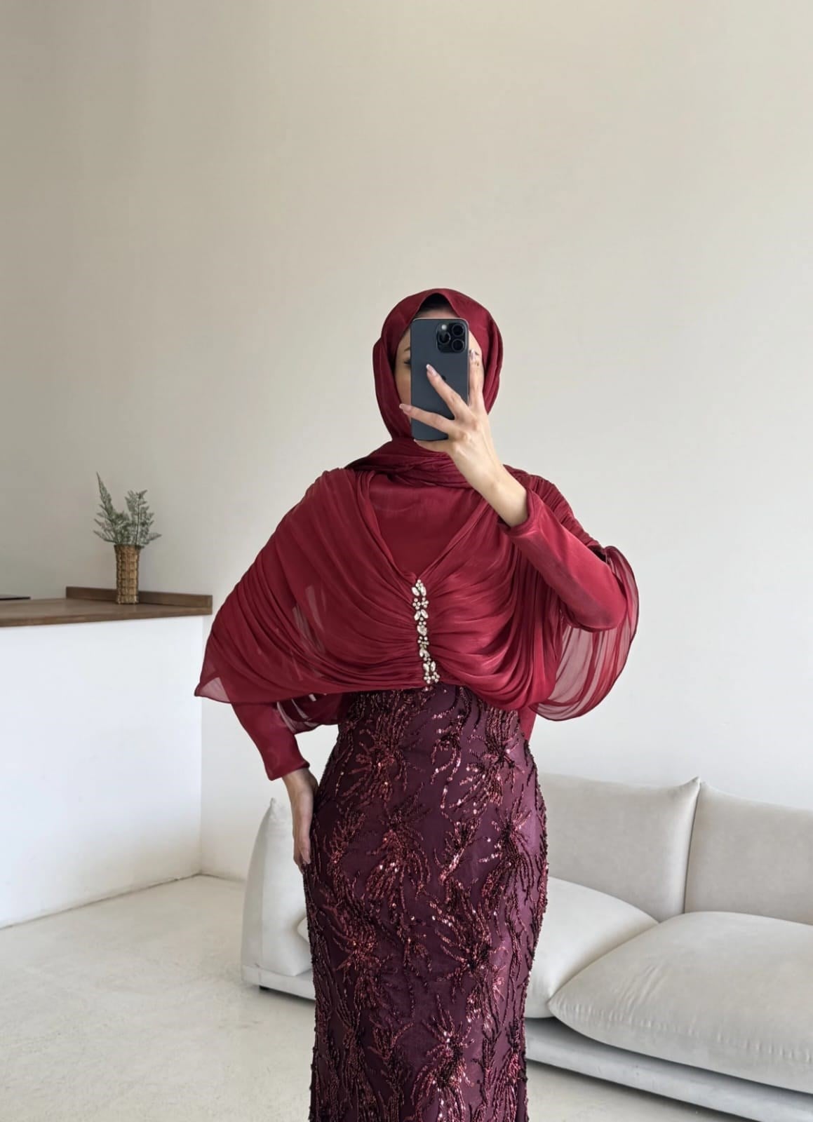 Aura Abiye Bordo
