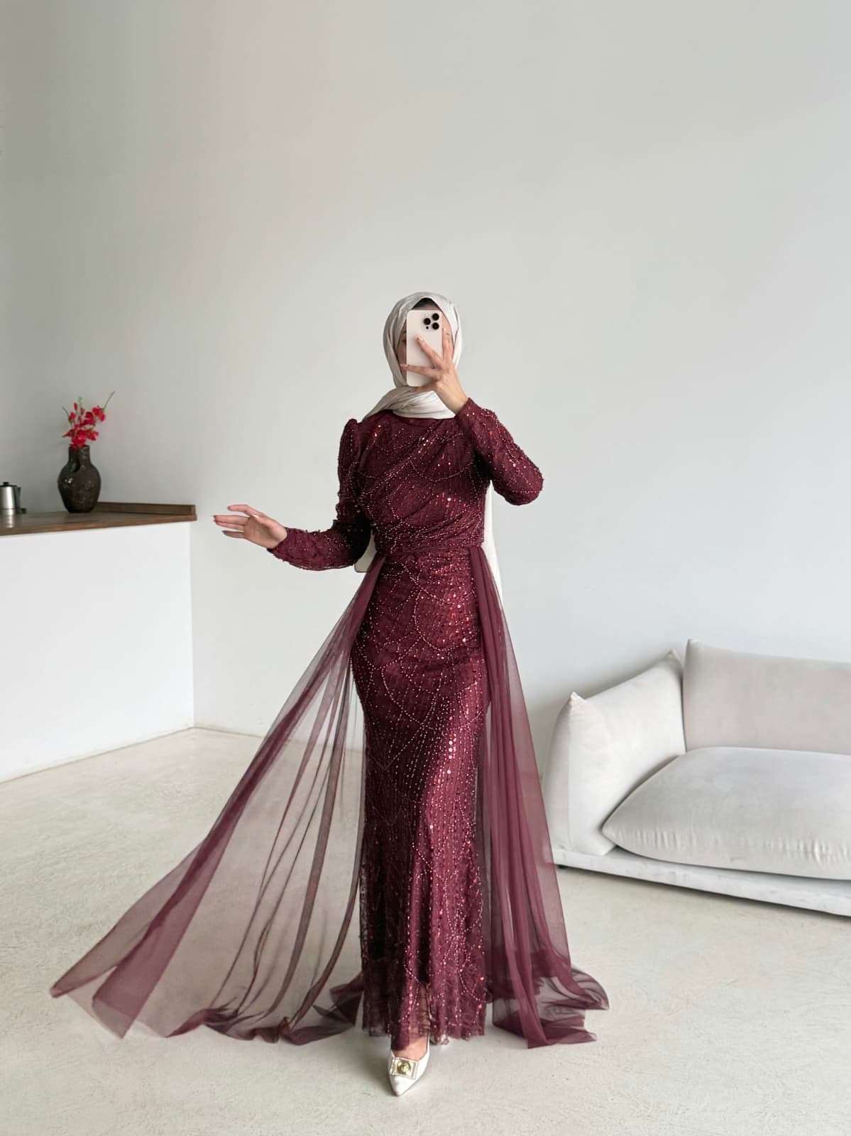 Begüm Abiye Bordo 