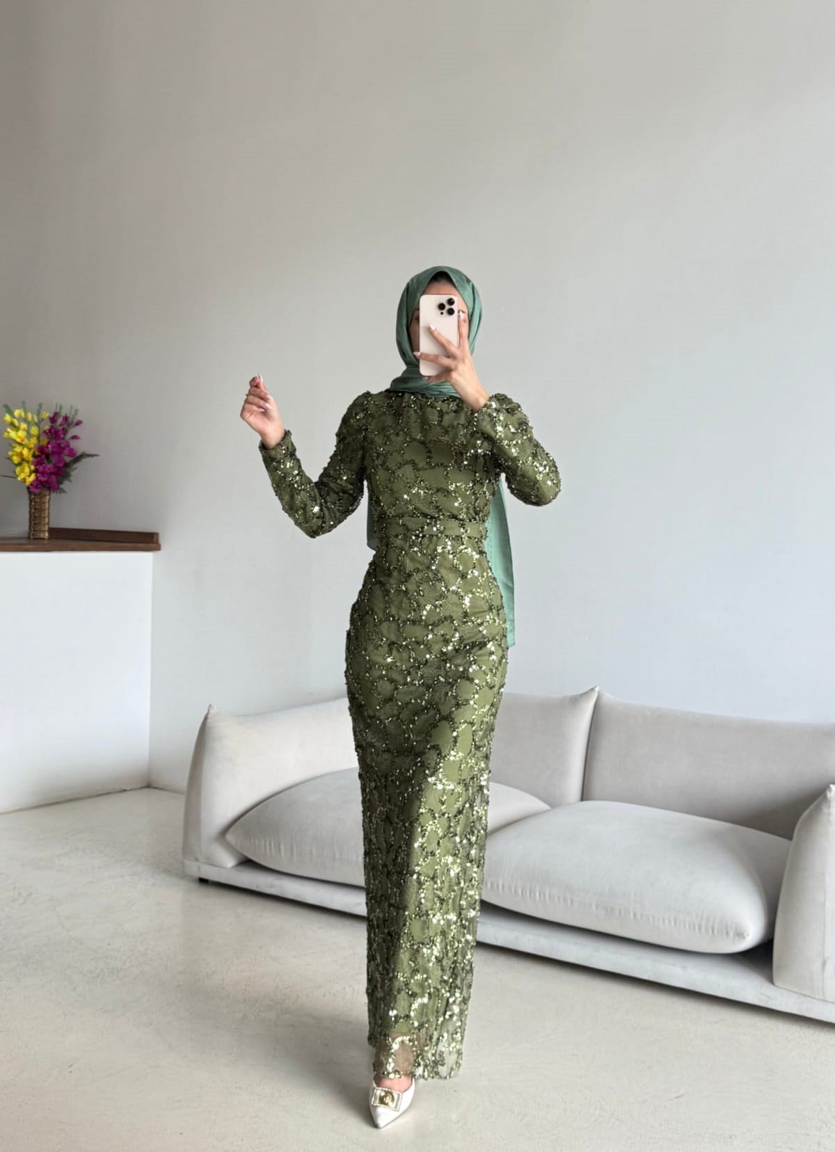 Işıltı Abiye Haki