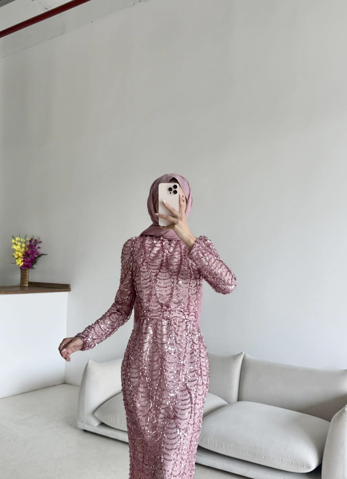 Işıltı Abiye Pembe