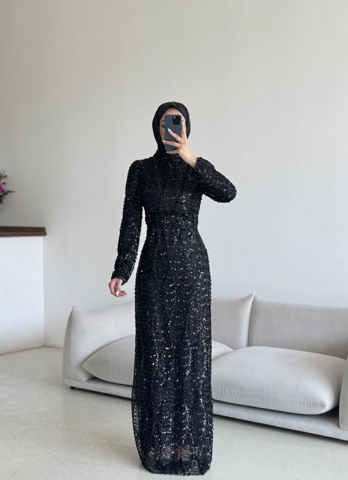Işıltı Abiye Siyah 