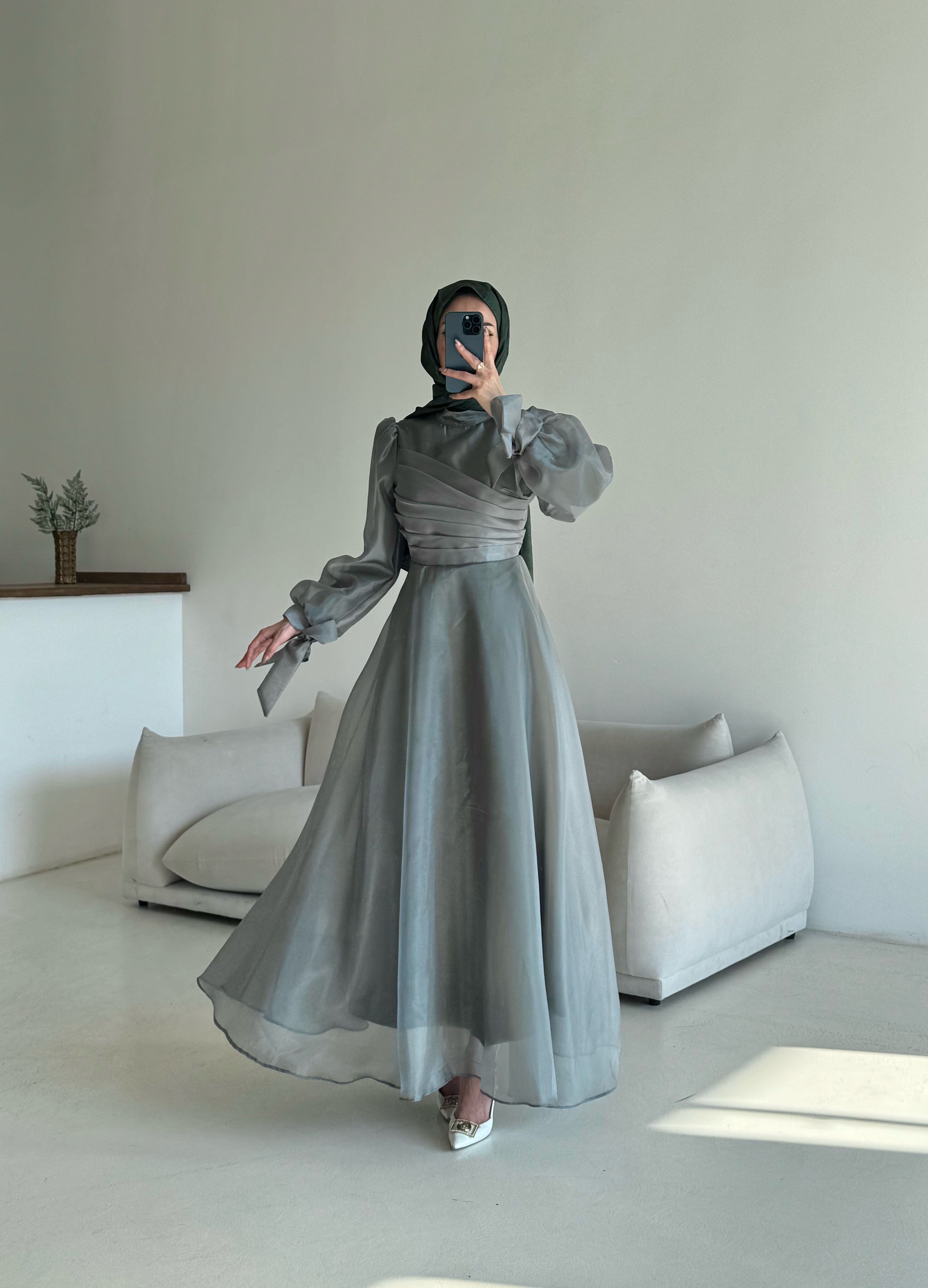 Prenses Abiye Mint Yeşili