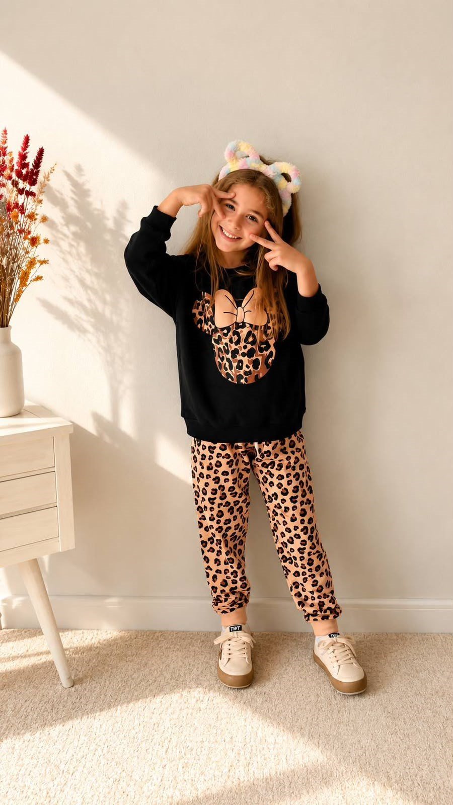 Minnie Leopar Baskılı Takım