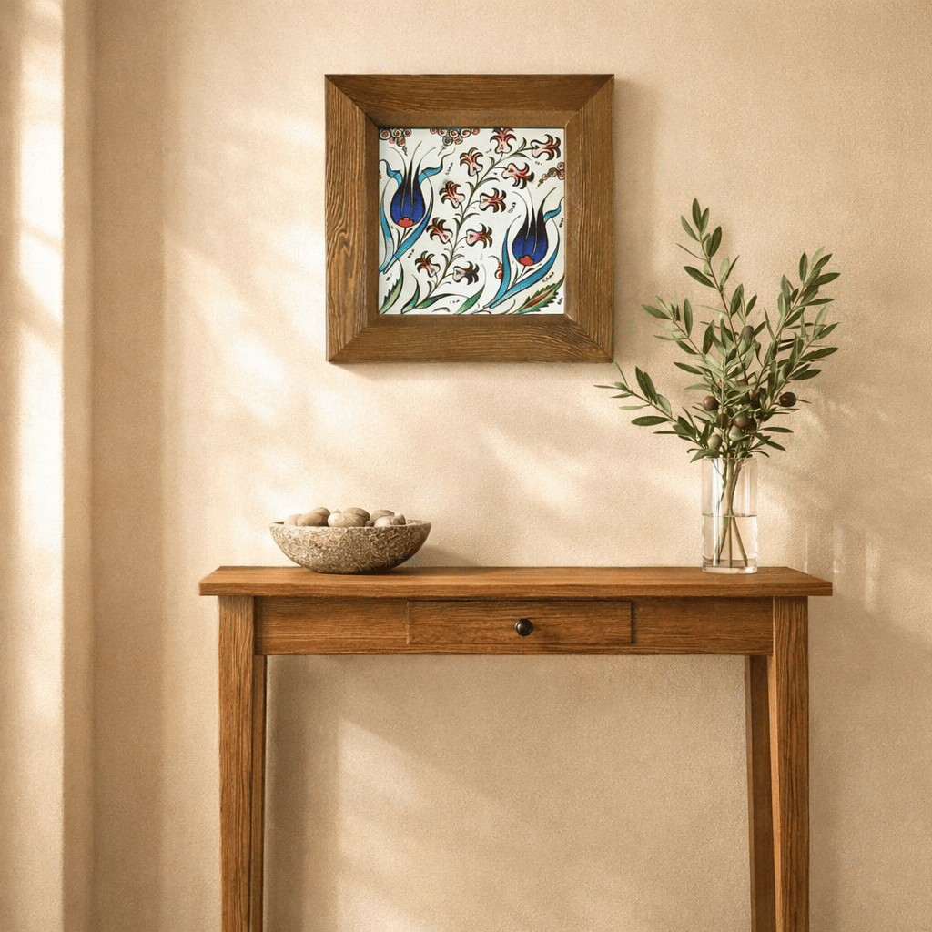 Ahşap Çerçeveli Dekoratif Seramik Tablo – Motif Koleksiyonu VI