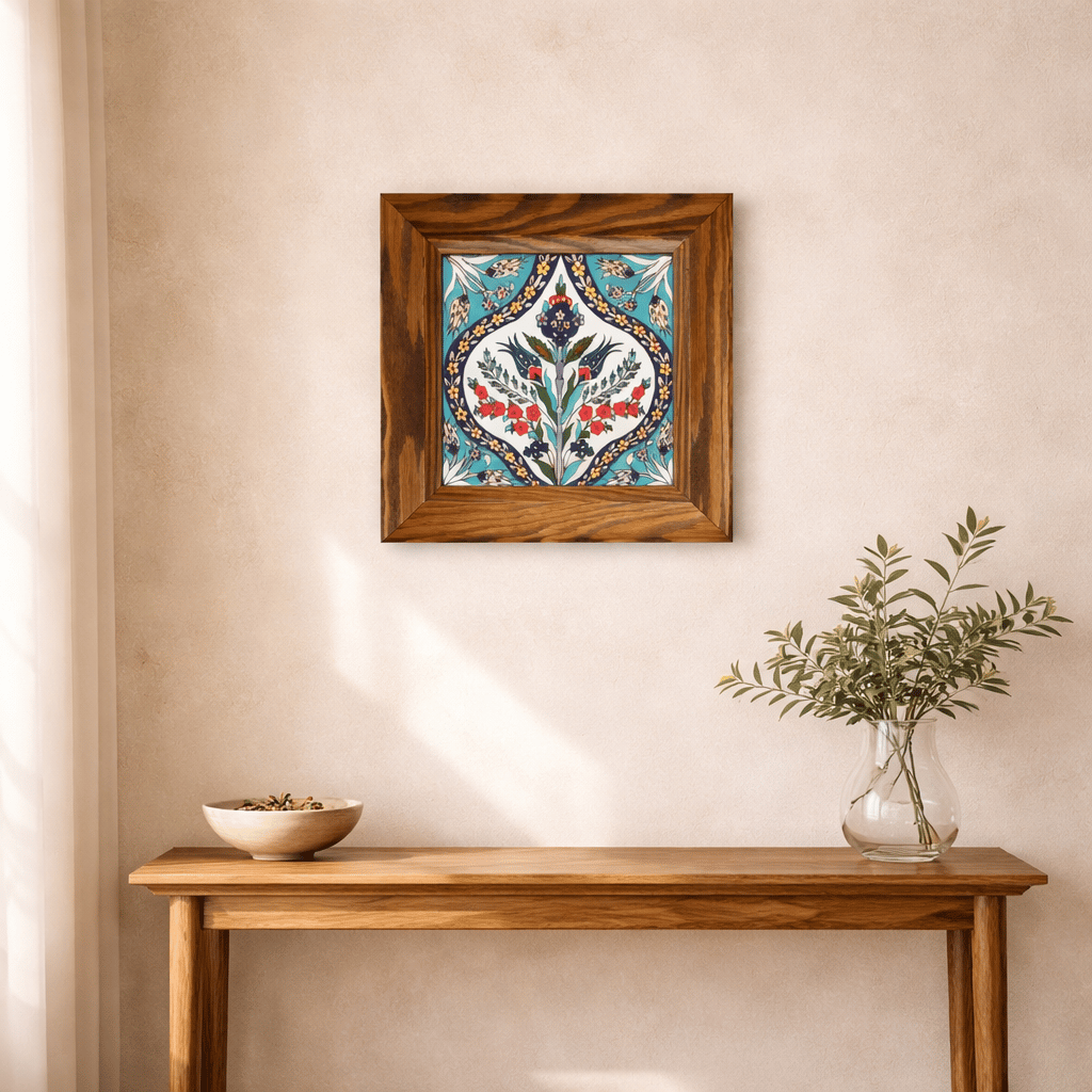 Ahşap Çerçeveli Dekoratif Seramik Tablo – Motif Koleksiyonu II