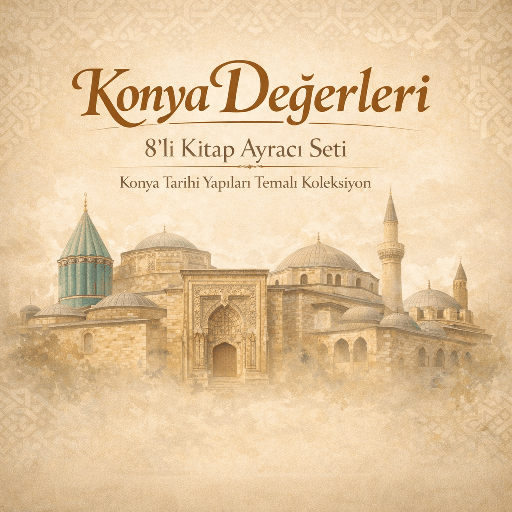 Konya Değerleri 8'li Kitap Ayracı Seti – Tarihi Yapılar Temalı Koleksiyon