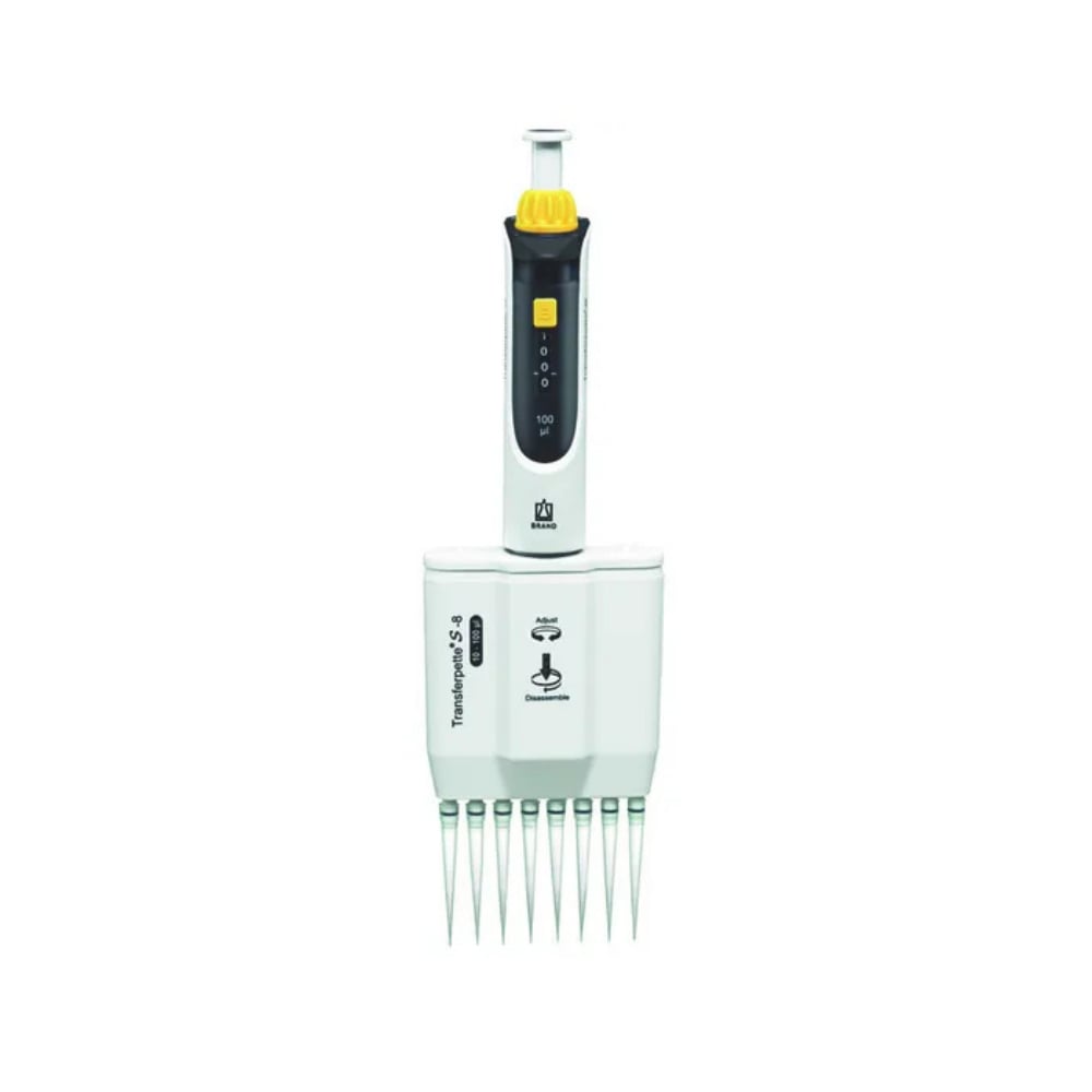 BRAND 10-100µl Ayarlanabilir 8 Kanallı Otomatik Pipet Transferpette® S